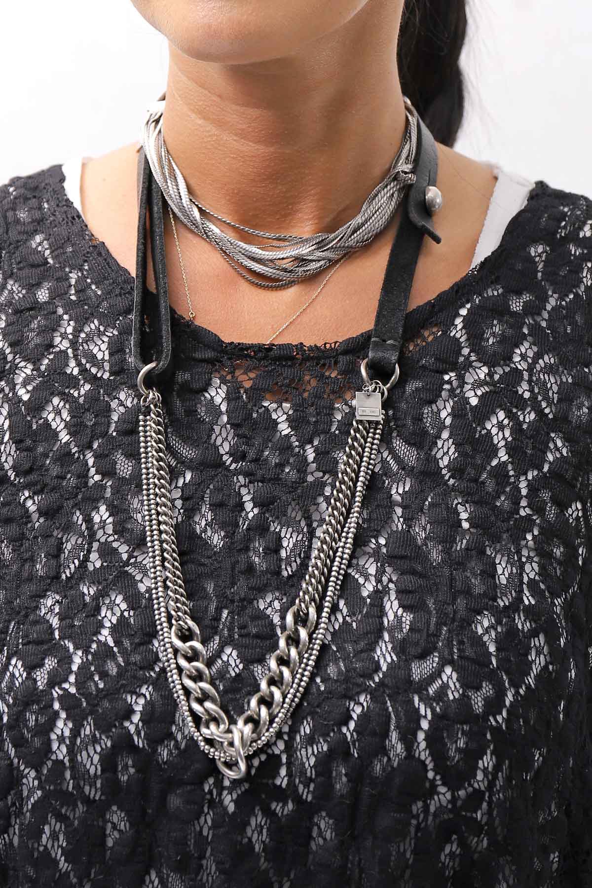 【NOSTRASANTISSIMA】 STRETCH COTTON LACY COVER DRESS C152_BLACK