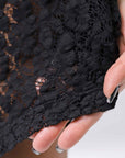 【NOSTRASANTISSIMA】 STRETCH COTTON LACY COVER DRESS C152_BLACK