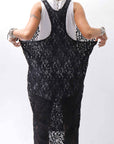 【NOSTRASANTISSIMA】 STRETCH COTTON LACY COVER DRESS C152_BLACK