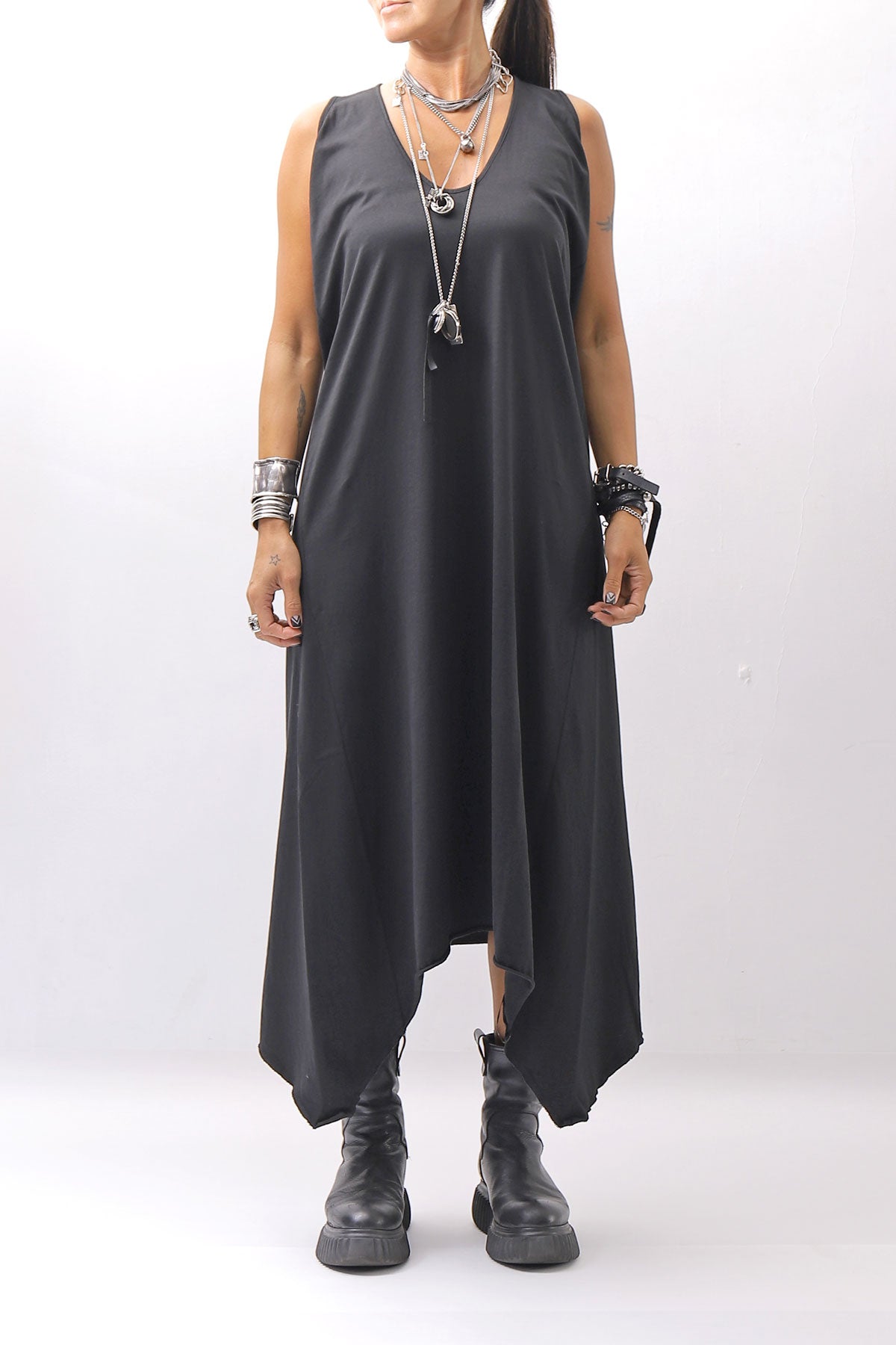 【Primordial is Primitive】 SLEEVELESS LONG DRESS 533RO_BLACK