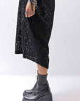 【NOSTRASANTISSIMA】 STRETCH COTTON LACY COVER DRESS C152_BLACK