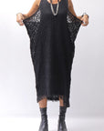 【NOSTRASANTISSIMA】 STRETCH COTTON LACY COVER DRESS C152_BLACK
