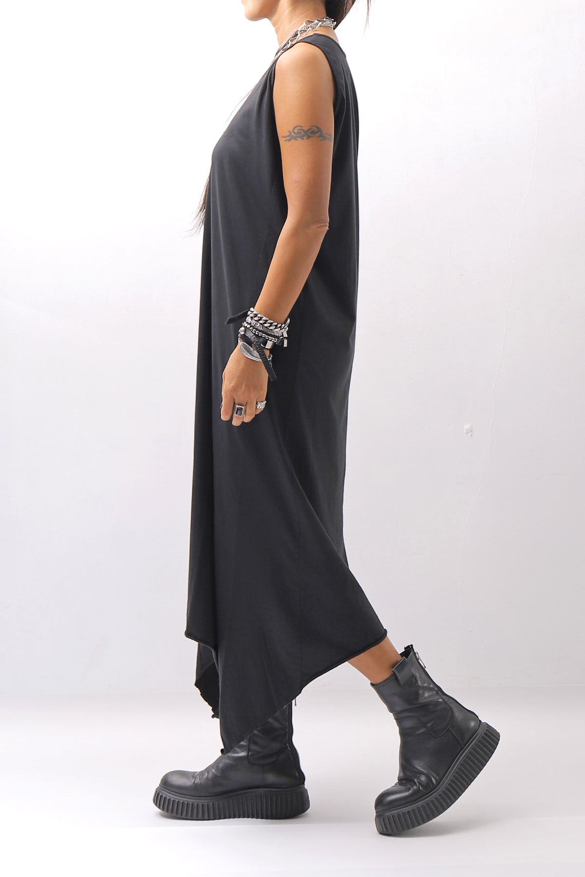 【Primordial is Primitive】 SLEEVELESS LONG DRESS 533RO_BLACK