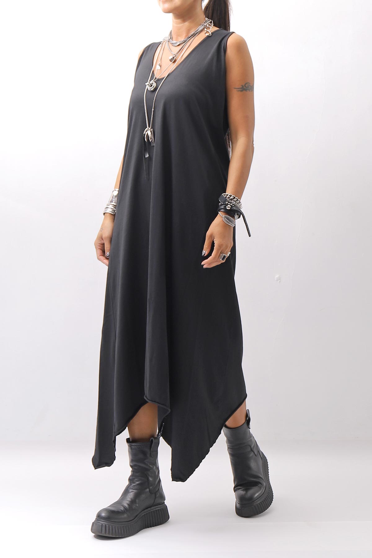 【Primordial is Primitive】 SLEEVELESS LONG DRESS 533RO_BLACK