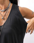 【Primordial is Primitive】 SLEEVELESS LONG DRESS 533RO_BLACK