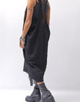 【NOSTRASANTISSIMA】 STRETCH COTTON LACY COVER DRESS C152_BLACK