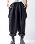 【bajra】 UNISEX LINEN SHOULDER PANTS 148QP03_BLACK