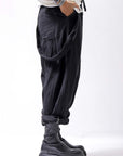 【bajra】 UNISEX LINEN SHOULDER PANTS 148QP03_BLACK