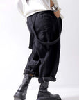 【bajra】 UNISEX LINEN SHOULDER PANTS 148QP03_BLACK