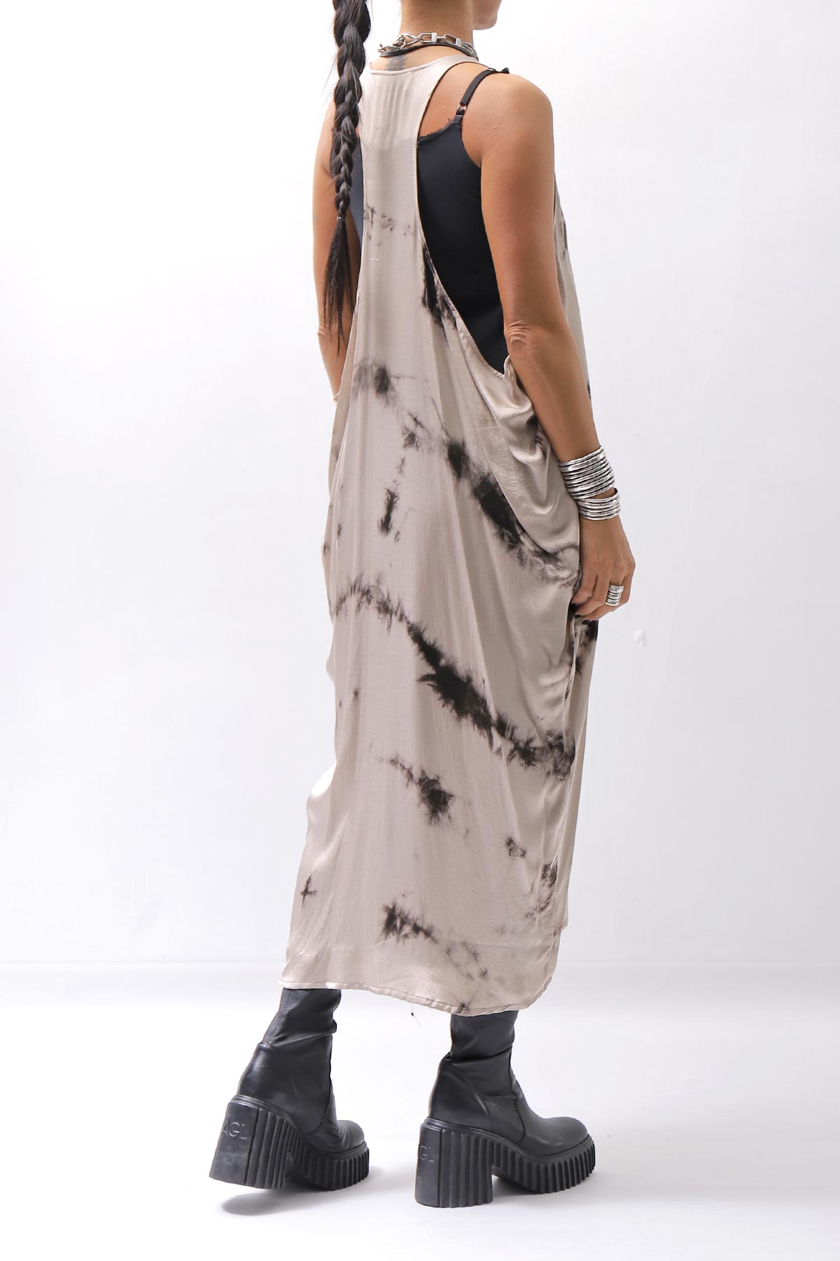 【NOSTRASANTISSIMA】 TONG TANK LONG DRESS A134_BEIGE DYE
