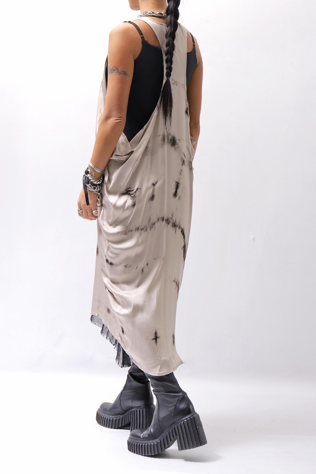 【NOSTRASANTISSIMA】 TONG TANK LONG DRESS A134_BEIGE DYE