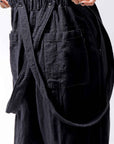 【bajra】 UNISEX LINEN SHOULDER PANTS 148QP03_BLACK