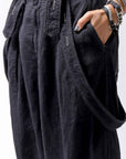 【bajra】 UNISEX LINEN SHOULDER PANTS 148QP03_BLACK