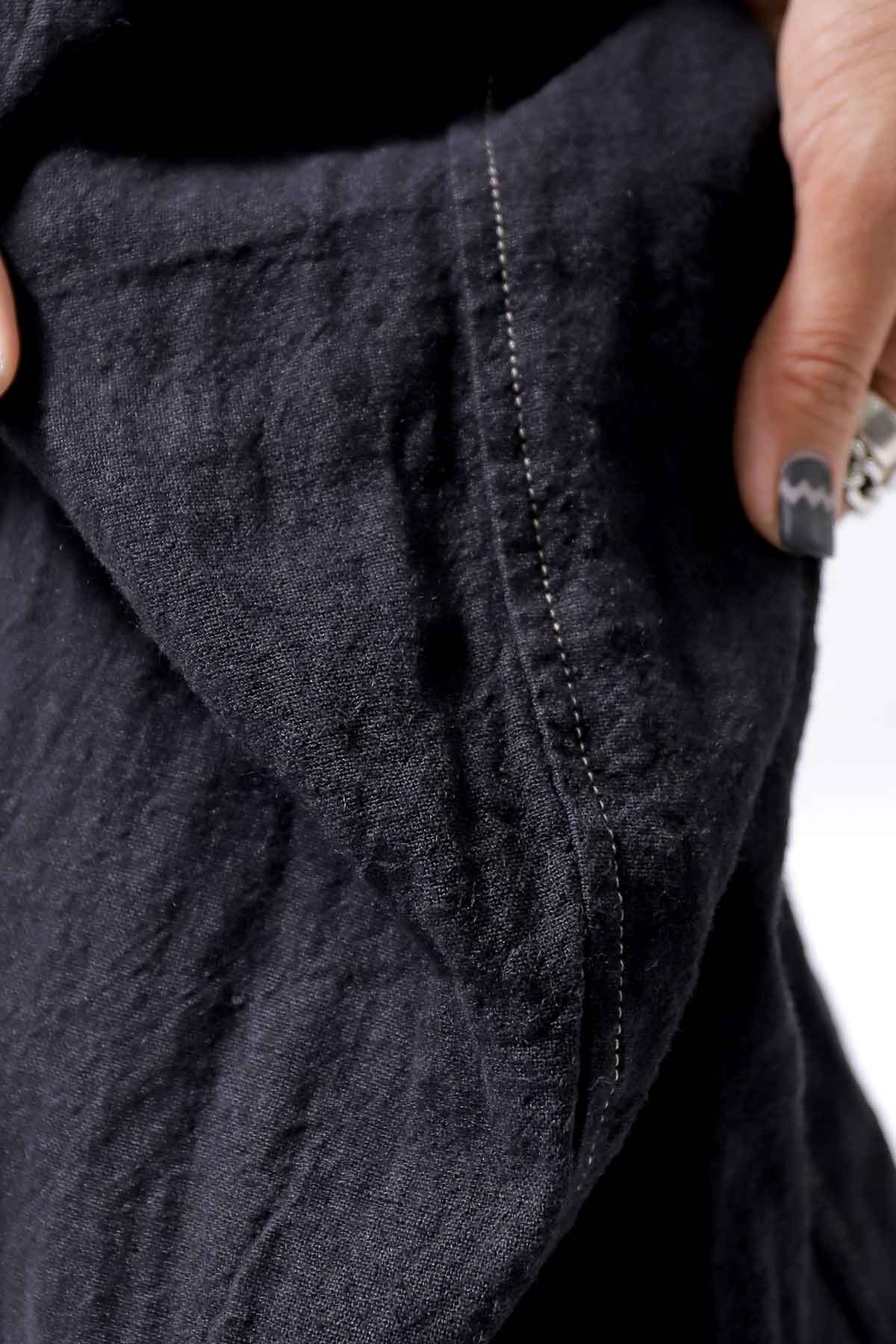 【bajra】 UNISEX LINEN SHOULDER PANTS 148QP03_BLACK