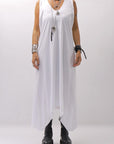【Primordial is Primitive】 SLEEVELESS LONG DRESS 533RO_WHITE