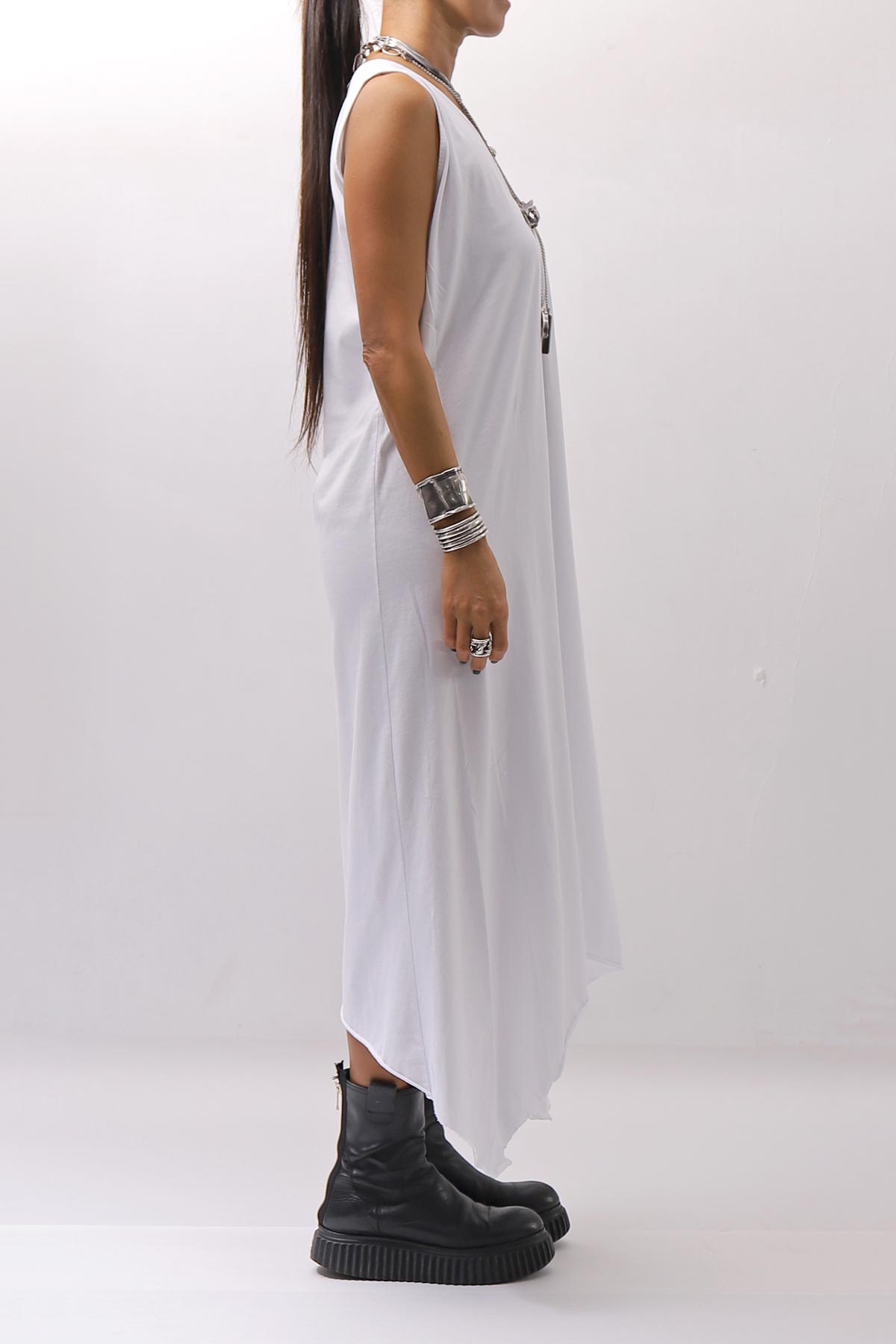 【Primordial is Primitive】 SLEEVELESS LONG DRESS 533RO_WHITE