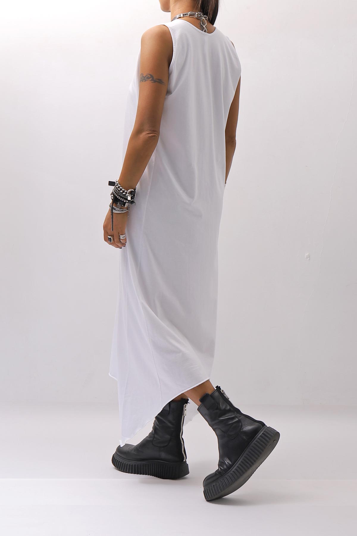 【Primordial is Primitive】 SLEEVELESS LONG DRESS 533RO_WHITE