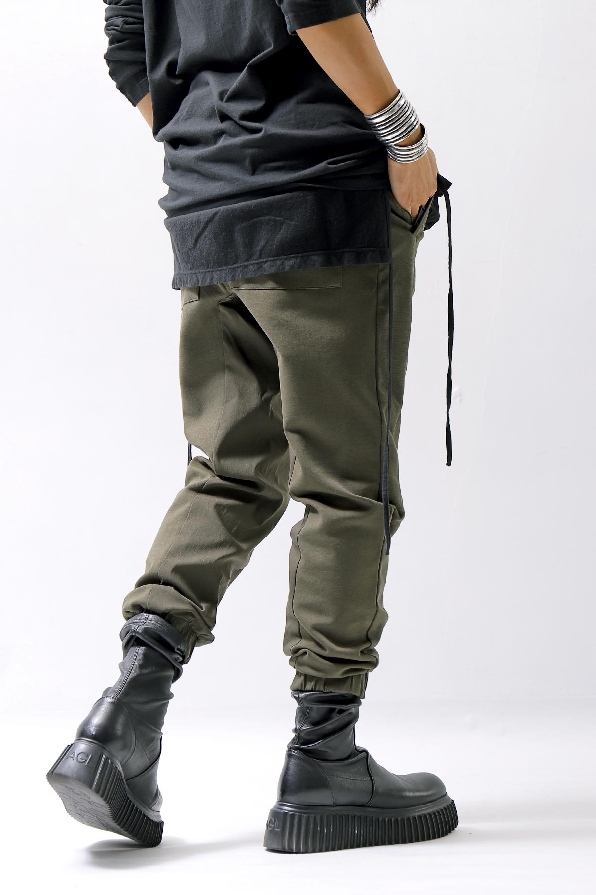 【thom/krom】 UNISEX STRETCH RIB PANTS MST402_HUNT GREEN