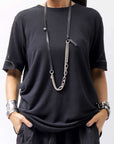 【GOTI】 MIXED CHAIN＆LEATHER NECKLACE_CN1978