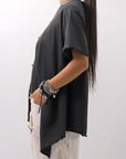 【Primordial is Primitive】 ASYMMETRY COTTON TEE 253RO_BLACK