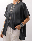 【Primordial is Primitive】 ASYMMETRY COTTON TEE 253RO_BLACK