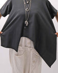 【Primordial is Primitive】 ASYMMETRY COTTON TEE 253RO_BLACK