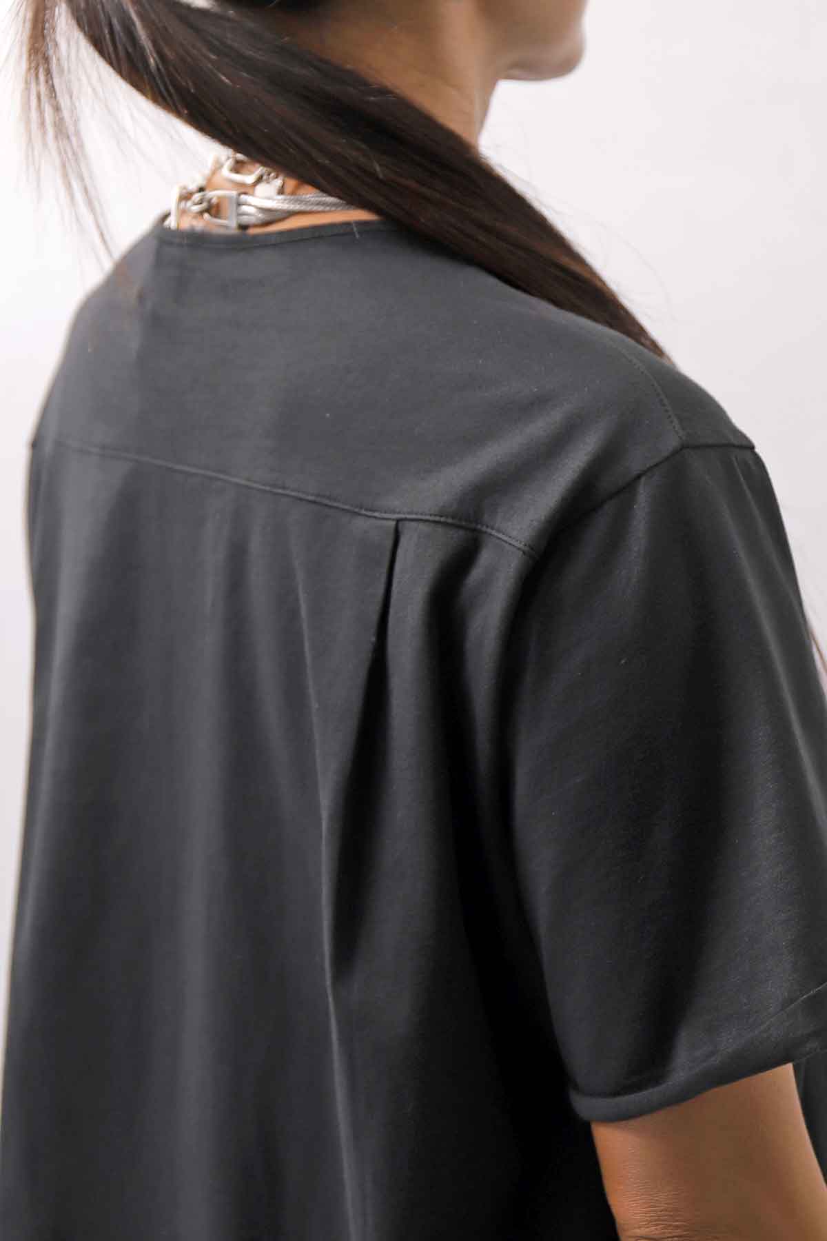 【Primordial is Primitive】 ASYMMETRY COTTON TEE 253RO_BLACK