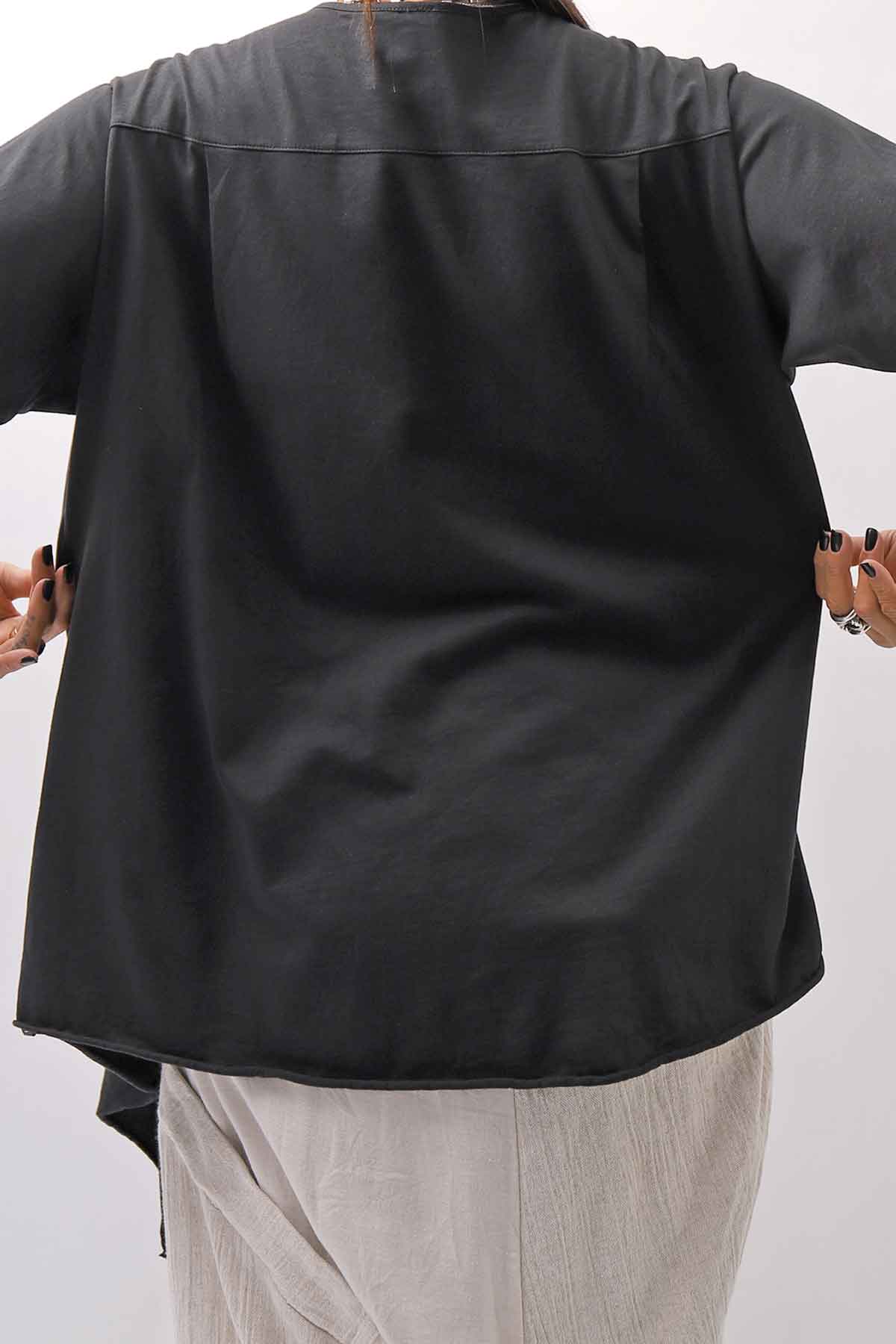 【Primordial is Primitive】 ASYMMETRY COTTON TEE 253RO_BLACK