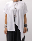 【Primordial is Primitive】 ASYMMETRY COTTON TEE 253RO_WHITE