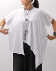 【Primordial is Primitive】 ASYMMETRY COTTON TEE 253RO_WHITE