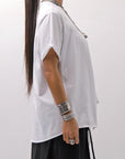 【Primordial is Primitive】 ASYMMETRY COTTON TEE 253RO_WHITE
