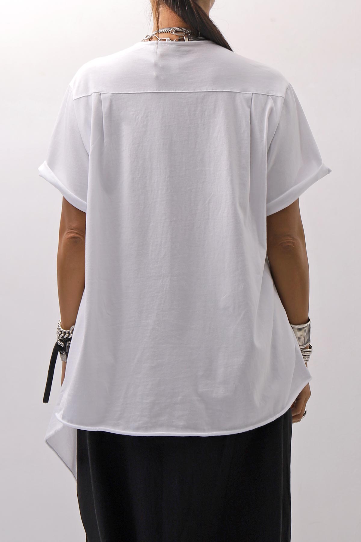【Primordial is Primitive】 ASYMMETRY COTTON TEE 253RO_WHITE
