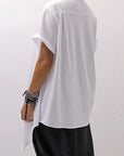 【Primordial is Primitive】 ASYMMETRY COTTON TEE 253RO_WHITE