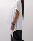 【Primordial is Primitive】 ASYMMETRY COTTON TEE 253RO_WHITE