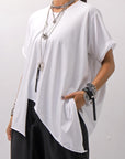 【Primordial is Primitive】 ASYMMETRY COTTON TEE 253RO_WHITE