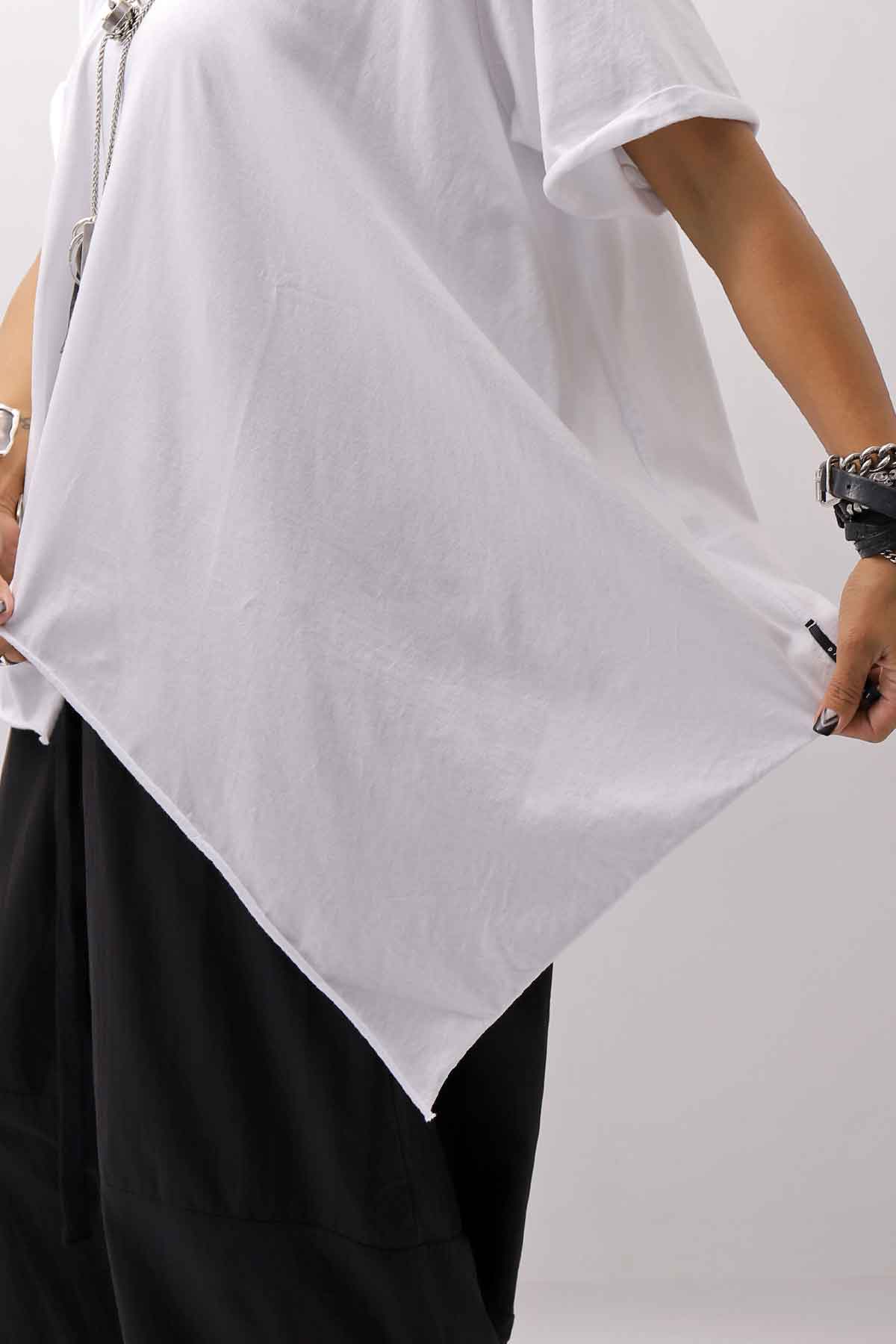 【Primordial is Primitive】 ASYMMETRY COTTON TEE 253RO_WHITE
