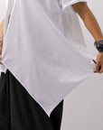【Primordial is Primitive】 ASYMMETRY COTTON TEE 253RO_WHITE