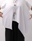 【Primordial is Primitive】 ASYMMETRY COTTON TEE 253RO_WHITE