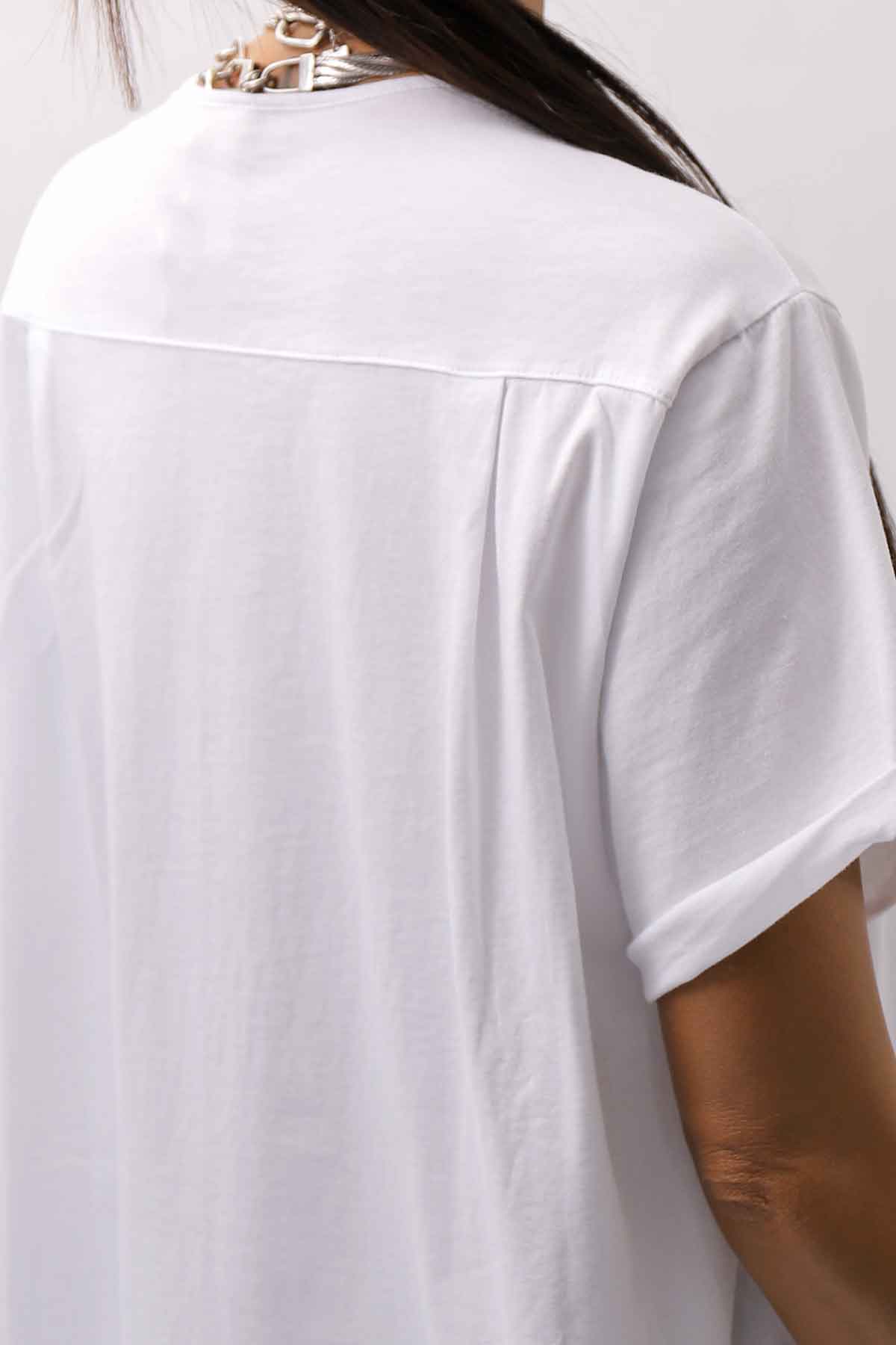 【Primordial is Primitive】 ASYMMETRY COTTON TEE 253RO_WHITE