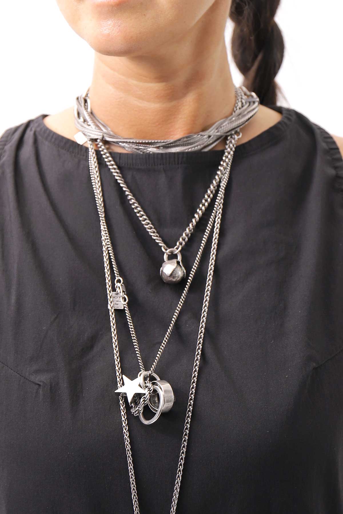 【Primordial is Primitive】 BACK CROSSED TANK TOP 413AL_BLACK