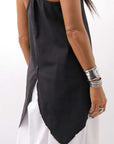 【Primordial is Primitive】 BACK CROSSED TANK TOP 413AL_BLACK