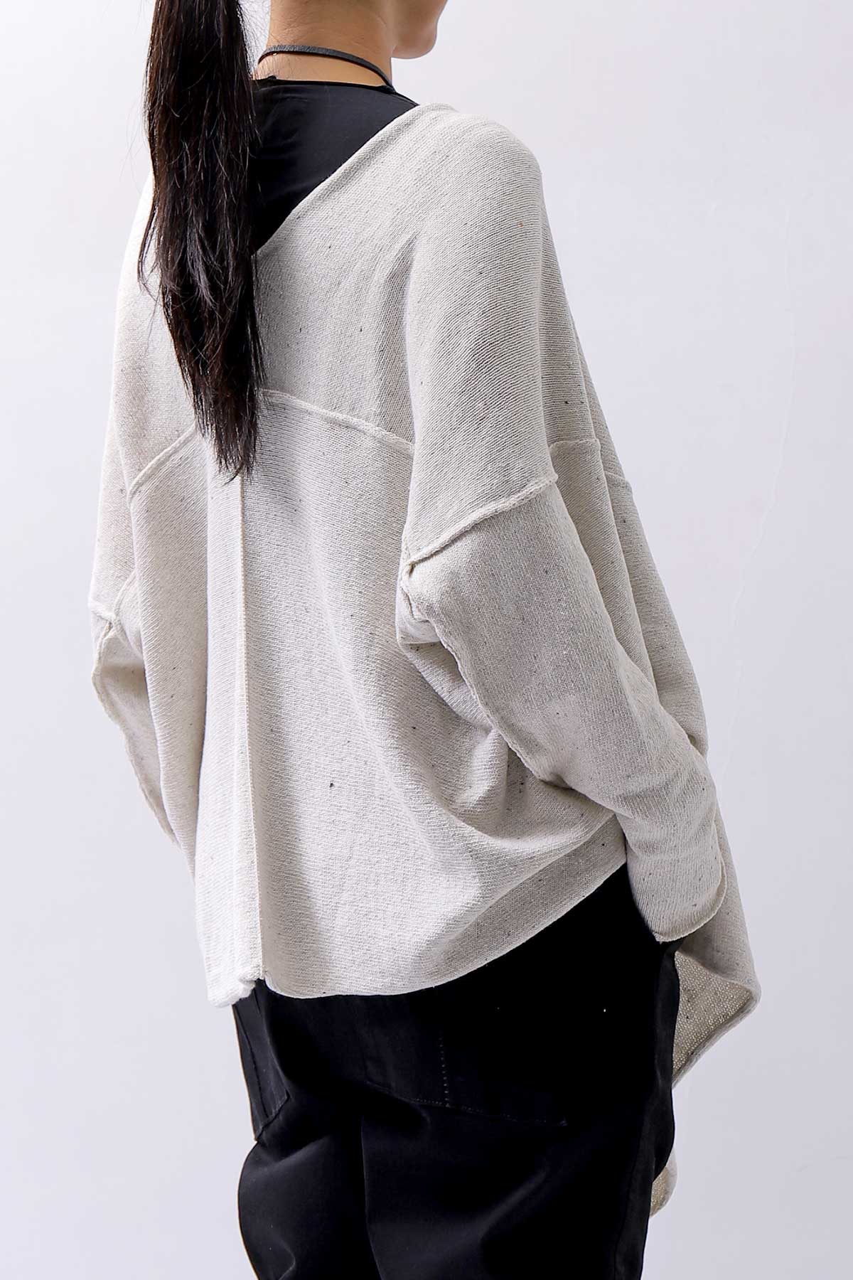 【studio b3】 UNISEX 2WAY COTTON KNIT TOP SLB1496_CHALK