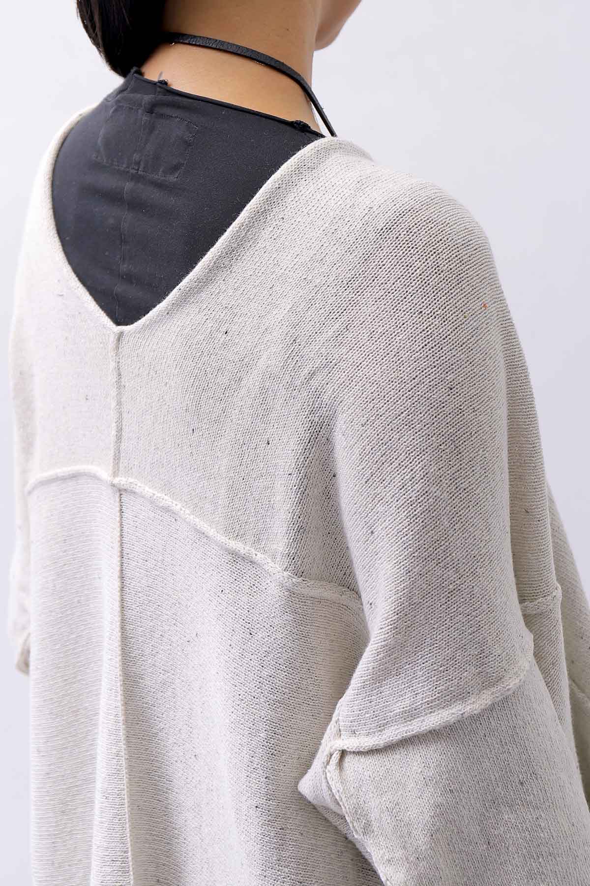 【studio b3】 UNISEX 2WAY COTTON KNIT TOP SLB1496_CHALK