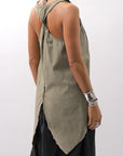 【Primordial is Primitive】 BACK CROSSED TANK TOP 413AL_MILITARY
