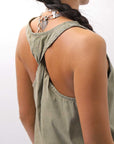 【Primordial is Primitive】 BACK CROSSED TANK TOP 413AL_MILITARY