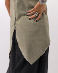 【Primordial is Primitive】 BACK CROSSED TANK TOP 413AL_MILITARY