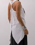 【Primordial is Primitive】 BACK CROSSED TANK TOP 413AL_WHITE