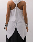 【Primordial is Primitive】 BACK CROSSED TANK TOP 413AL_WHITE