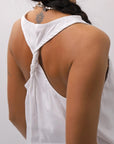 【Primordial is Primitive】 BACK CROSSED TANK TOP 413AL_WHITE