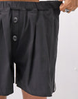 【Primordial is Primitive】 STRETCH ECO LEATHER SHORT PANTS 535AL_BLACK